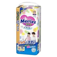 Bỉm – Tã quần Merries Ultra Jumbo XXL 32 Miếng (15-28 kg)