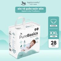 Bỉm tã quần ngày đêm Applecrumby Purebasics Diapers Pull Ups size XXL – 26+2 miếng (trên 18kg)