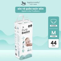 Bỉm tã quần ngày đêm Applecrumby Purebasics Diapers Pull Ups size M – 42+2 miếng (5-10kg)