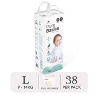 Bỉm tã quần ngày đêm Applecrumby Purebasics Diapers Pull Ups size L – 36+2 miếng (9-14kg)