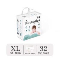 Bỉm tã quần ngày đêm Applecrumby Purebasics Diapers Pull Ups size XL – 30+2 miếng (12-18kg)