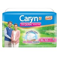 Bỉm Tã quần người lớn mõng nhẹ Caryn size XL ( 12 miếng )