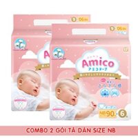 Bỉm/Tã Amico Dán Nội Địa Nhật[Cộng miếng] NB90+6/S82+6/M64+4/L54+8 ✅ Giao Hàng Nhanh ✅ Chính Hãng ✅ Đổi Trả ✅ Chất Lượng