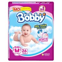 Bỉm/Tã dán Bobby size M – 26 Miếng