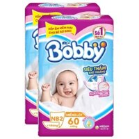 Bỉm/Tã giấy Bobby Newborn 2 siêu thoáng (60 miếng)