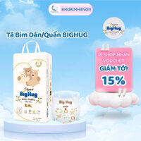 Bỉm/Tã quần Bighug (combo 100 miếng ) cho bé siêu dễ thương, mỏng nhẹ, siêu thấm hút, đủ size M-XXXL