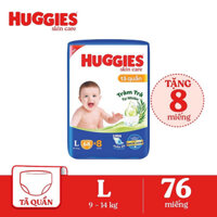 Bỉm/Tã quần Huggies skin care size L68/L68+8 cho trẻ 9-14kg