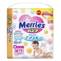 Bỉm/Tã /quần Jumbo Merries Nội địa nhật size M74 (6-11kg)