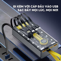 Bin dự phòng dung lượng lớn 20000 mAH  tích hợp nhiều dây sạc