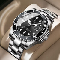 Binbond Luxury Green Water Ghost Lịch kinh doanh Đèn ngủ Đồng hồ thạch anh nam chống nước