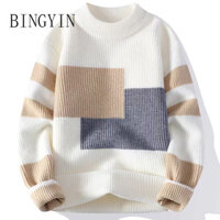 BINGYIN Áo Len áo sweater nam cardigan áo len nan Tay Dài 2024 NEW MMY24A0YN1 43Z241026