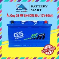 Bình Ắc Quy 12V-80Ah, Ắc Quy Ô Tô GS MF LN4 DIN 80L