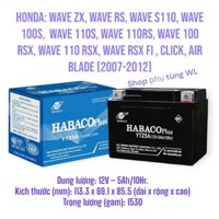 Bình ắc quy dòng xe số HONDA Wave Rs, Rsx, Ws110, Wave 2017 YTZ5A ( Bình 5 lùn )