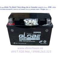 Bình ắc quy GLOBE WP7A-BS 12V 7Ah dùng cho xe máy SYM: Atila, Excel,Shark; Yamaha: Majesty, Force; Vespa : Zip