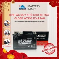 Bình ắc quy GLOBE WTZ5S 12V,4.2Ah/WTD 4V,3.5Ah dùng cho xe WAVE RS100/ WAVE RS 110/ AIRBLADE/ EXCITER 135
