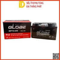 Bình ắc quy khô GLOBE WP7A-BS (12V-7AH) ắc quy lùn thấp dành cho xe máy Atila, Spacy ,Vespa, Zip, Môtô..