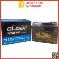 Bình ắc quy khô GLOBE WTZ5S-E 12V-4AH bình ắc quy xe máy WAVE RS100, RS110, Airblade | AIR BLADE 110, EXCITER 135 / 150