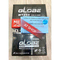 Bình ắc quy khô GLOBE WTZ5S 12V-4.2AH cho Wave RS Rsx Rsv S, Nouvo456, Airblade110, Hayate X-Bike SKY Exciter Luvias