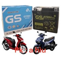 Bình ắc quy khô GS GTZ6V 12V-5AH cho xe Airblade 125cc, Lead 125cc, Vision 2014, Sh 125cc, Sh 150cc, Sh Mode, Pcx 125cc