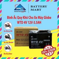 Bình Ắc Quy Khô WTZ5S 12V,4.2AhWTD 4V,3.5Ah hiệu GLOBE Cho Xe WAVE RS100 WAVE RS 110 AIRBLADE EXCITER 135 - WTD 4V