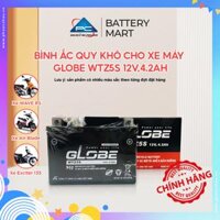 Bình Ắc Quy Khô WTZ5S 12V,4.2AhWTD 4V,3.5Ah hiệu GLOBE Cho Xe WAVE RS100 WAVE RS 110 AIRBLADE EXCITER 135 - WTZ5S