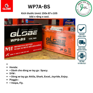 Bình ắc quy kín khí Globe WP9-BS 12V-9AH
