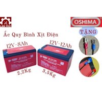Bình ắc quy OSHIMA 12V-8Ah, 12V-12Ah chuyên dùng cho các loại bình xịt điện