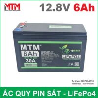 Bình ắc quy pin sắt LiFePo4 12V 6Ah 30A