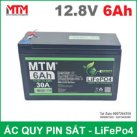 Bình ắc quy pin sắt LiFePo4 12V 6Ah 30A