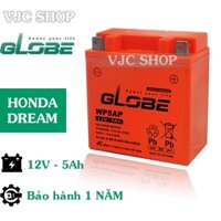 Bình ắc quy xe máy Globe 12V-5AH WP-5AP Cho Dream, Exciter, Sirius