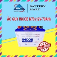 Bình Ắc Quy Xe Tải, Xe Ô Tô 12V-70Ah, Ắc Quy INCOE N70