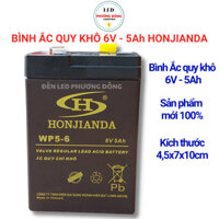 Bình acquy 6v 5Ah HONJIANDA - acquy chì khô cho quạt sac, đèn khẩn cấp
