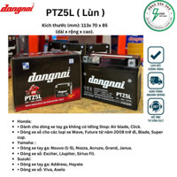 Bình Acquy xe máy Đồng Nai PTZ5L (12v-4Ah) dùng cho Wave a, Wave S/RS/RSX, Sirius Fi, Future neo