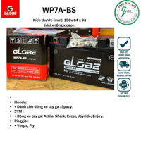 Bình Acquy xe máy GLOBE WP7A-BS (12v-7Ah) dành cho Honda Spacy,Kawasaki Z300/Z400, SYM Attila,...