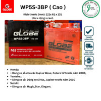 Bình Acquy xe máy GLOBE WP5S-3BP ( 12v-6Ah ) dành cho Dream Wave anpha Future Sirius Jupiter Taurus