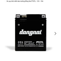 Bình acquy xe máy khô miễn bảo dưỡng Đồng Nai PTZ7L | 12V - 7Ah, bình ắc quy xe máy honda 12v.