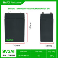 Bình Acquy ZMax Pin Lithium LifePO4 9V 3Ah, ZMM9V3