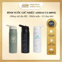 Bình adidas, bình giữ nhiệt adidas Mỹ 600ml có ống hút: Nhiều màu