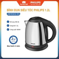 Bình (Ấm) đun nước siêu tốc Philips HD9303, dung tích 1.2L, bảo hành 2 năm | Hàng chính hãng