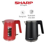 Bình ấm đun siêu tốc Sharp 1.0 lít EKJ-10DVPS-RD | EKJ-10DVPS-BK - Bảo hành 12 tháng chính hãng