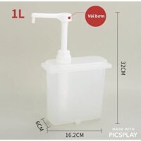 Bình bơm đựng xịt siro đường cao cấp 1000ml, 2000ml có vòi pump định lượng 30ml (đã kèm cả vòi bơm)