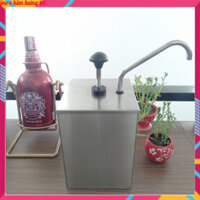 Bình bơm tương cà, tương ớt inox 1 ngăn JZP-01 có vòi nhấn cho nhà hàng, cửa hàng thức ăn nhanh