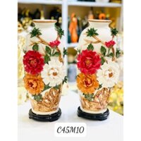 Bình Bông Đắp Nổi 3D Nhập Khẩu_Lọ Hoa Gốm Sứ Giang Tây Cao Cấp_Trang Trí _Decor_Biếu Tặng
