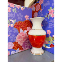Bình bông đỏ (gốm sứ cao cấp hoạ tiết đá hoa cương)