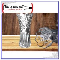 BÌNH BÔNG LỌ HOA THỦY TINH CAO 25CM TRẮNG TRONG