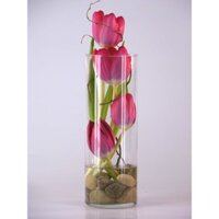 BÌNH BÔNG, LỌ HOA THỦY TINH D10CM CAO 30cm