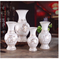 Bình Bông Thờ Cúng Hoa Sen Sứ Bạch Ngọc