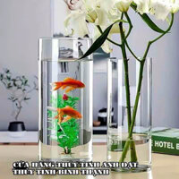 Bình bông thủy tinh trang trí D12x30, Bình cắm hoa thủy tinh trụ, lọ hoa hình trụ, trụ đổ đèn cầy, ống trụ tròn