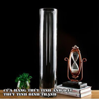 Bình bông thủy tinh trang trí ĐK12xH50, Bình cắm hoa thủy tinh trụ, lọ hoa hình trụ, trụ đổ đèn cầy, ống trụ tròn