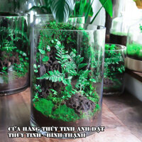 Bình bông thủy tinh trang trí ĐK15xH30, Bình cắm hoa thủy tinh trụ, lọ hoa hình trụ, trụ đổ đèn cầy, ống trụ tròn